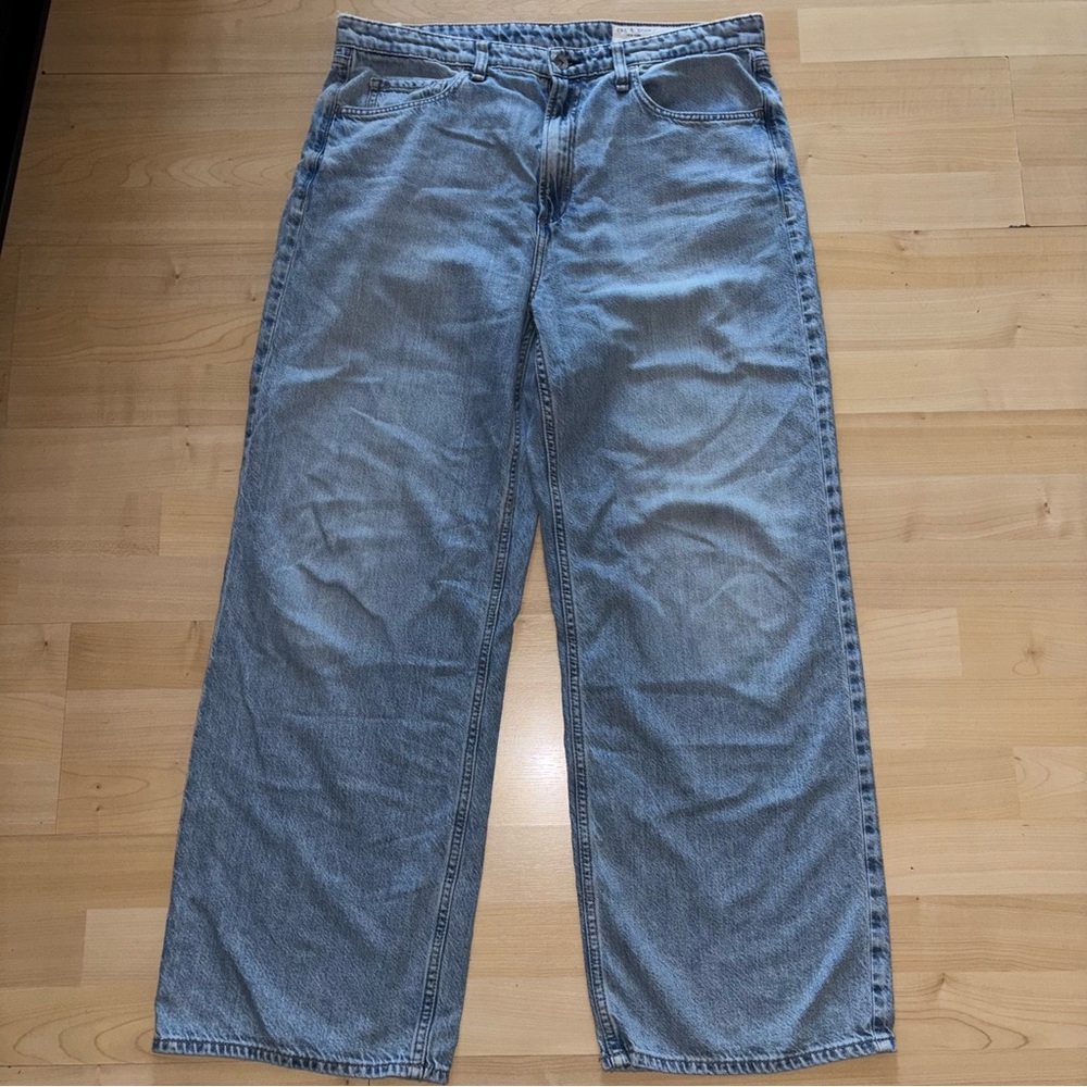 Rag & Bone Lori Mid Rise Wide Leg Jeans Sz 31 Light Acid Wash - Picture 3 of 12